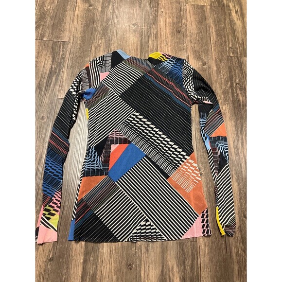 Petit Pois By Viviana G Womens Multicolor Abstract Mesh Long Sleeve Top Size M - Picture 3 of 7